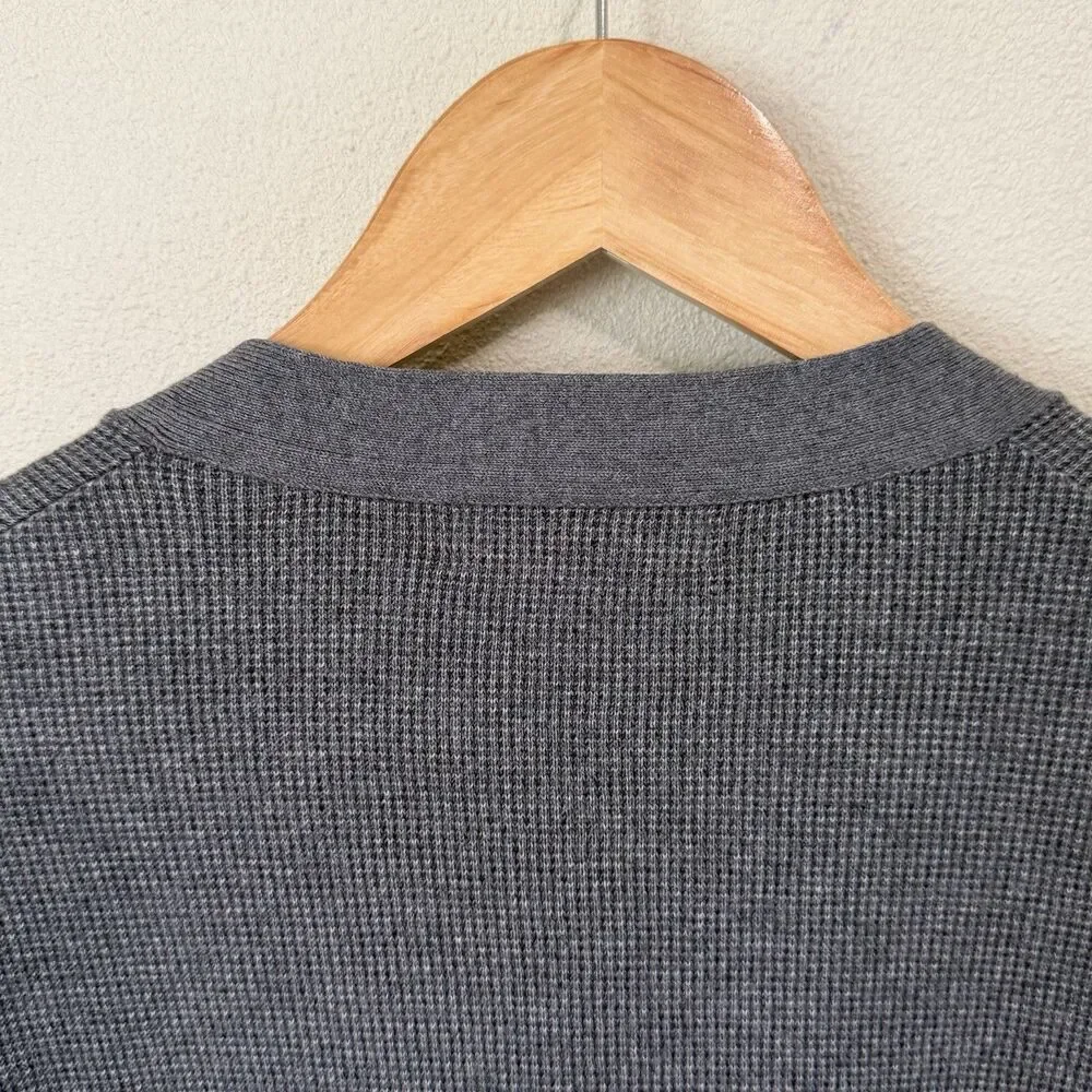 Banana Republic Luxury Blend Silk Cashmere Cardigan Sweater Mens L Grey V-Neck